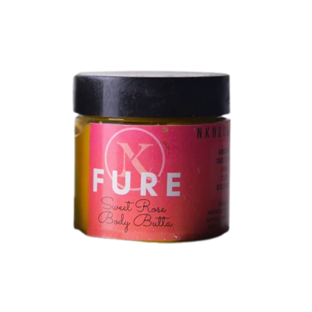Jar of Fure Sweet Rose Body Butta on a white background