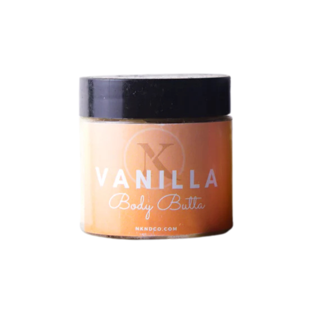 Jar of 2oz Vanilla Body Butta on a white background