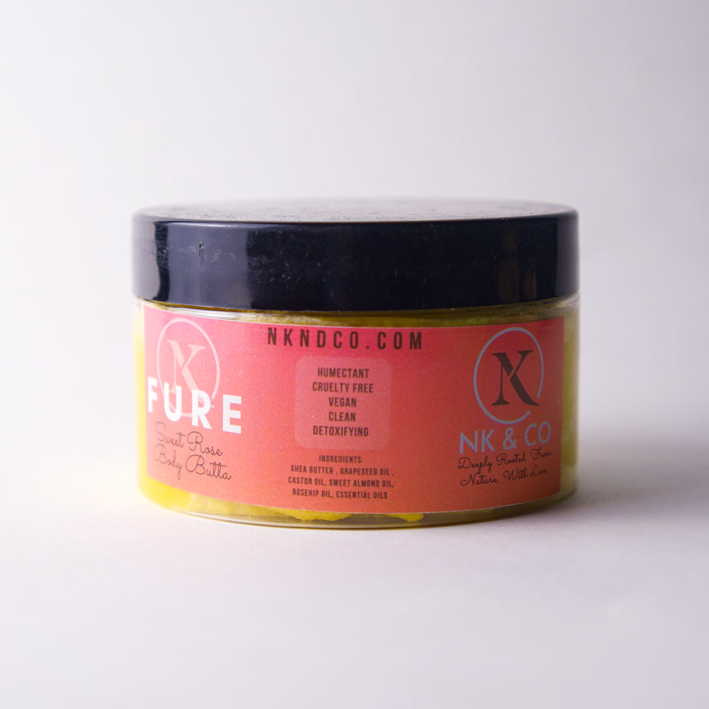 Jar of "Fure" Body Butta on a white background