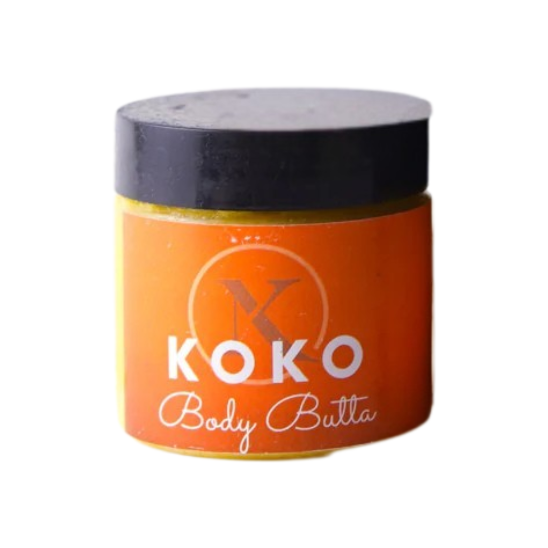 Jar of 8oz Koko Body Butta on a white background