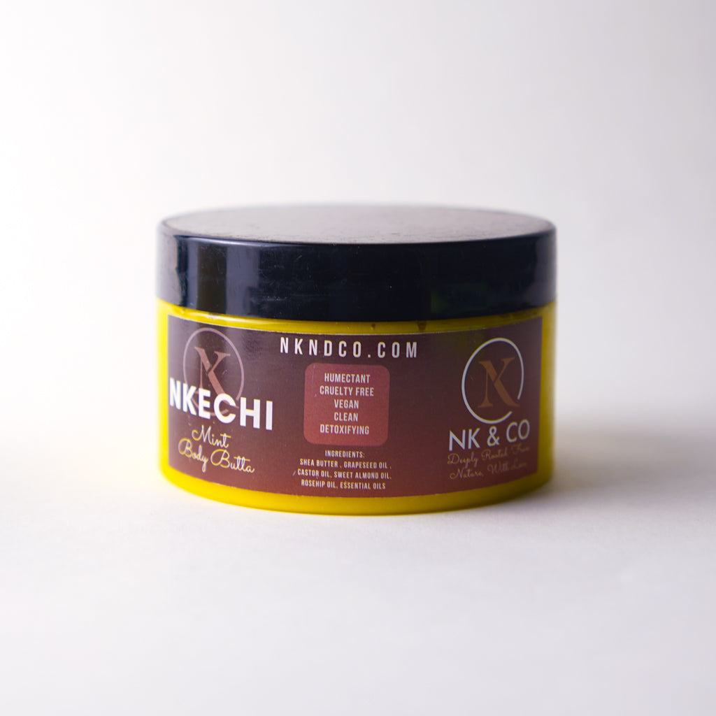 Jar of Nkechi body butter with a white background