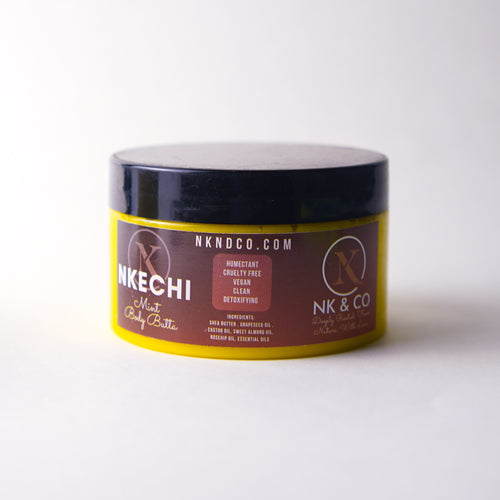 Jar of Nkechi body butter with a white background