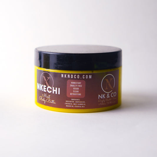 Jar of Nkechi body butter with a white background